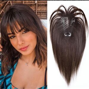 Brown Straight Hair Extensions Medium Length